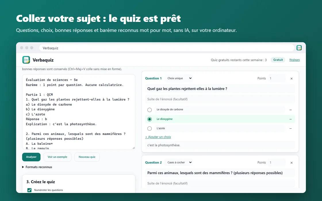 Capture d'écran de Verbaquiz